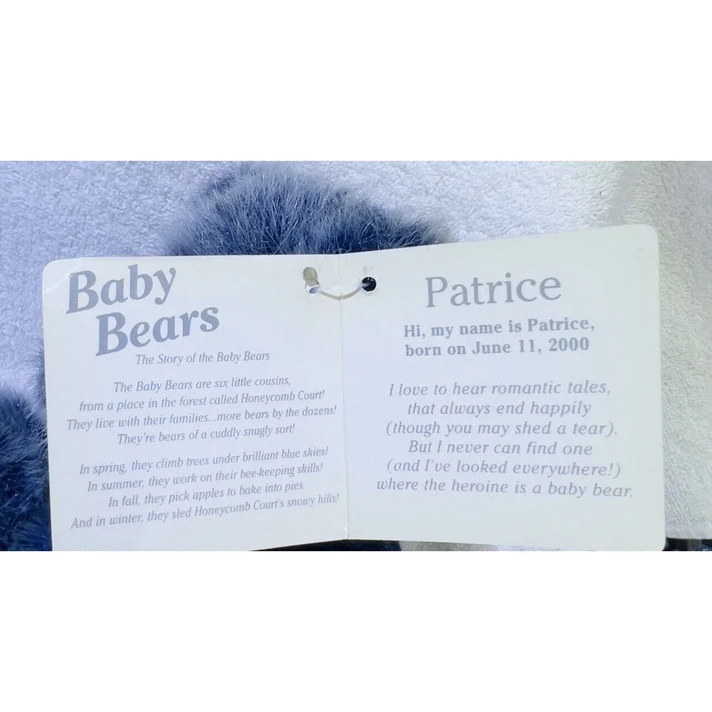 Dakin Bear Plush VTG 2000 Baby Patrice Blue‎ Grey Stuffed Animal 10” Sweater